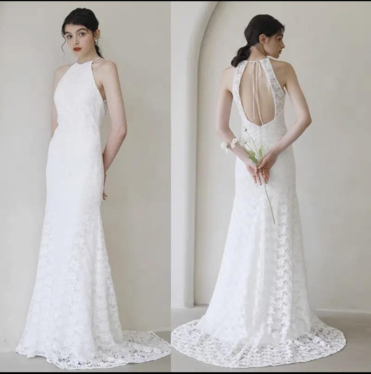 サテン　ウェテングドレス　オーダーサイズ