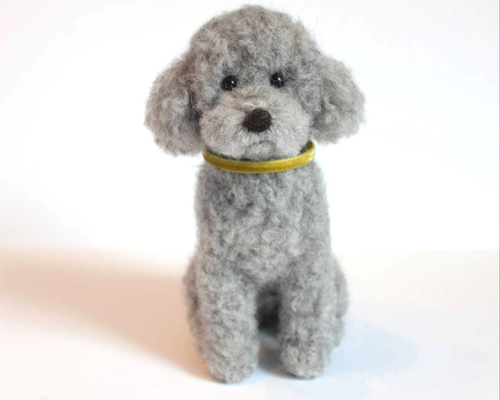 小さいけれどトイプードル（シルバー） 羊毛フェルト 森で逢え