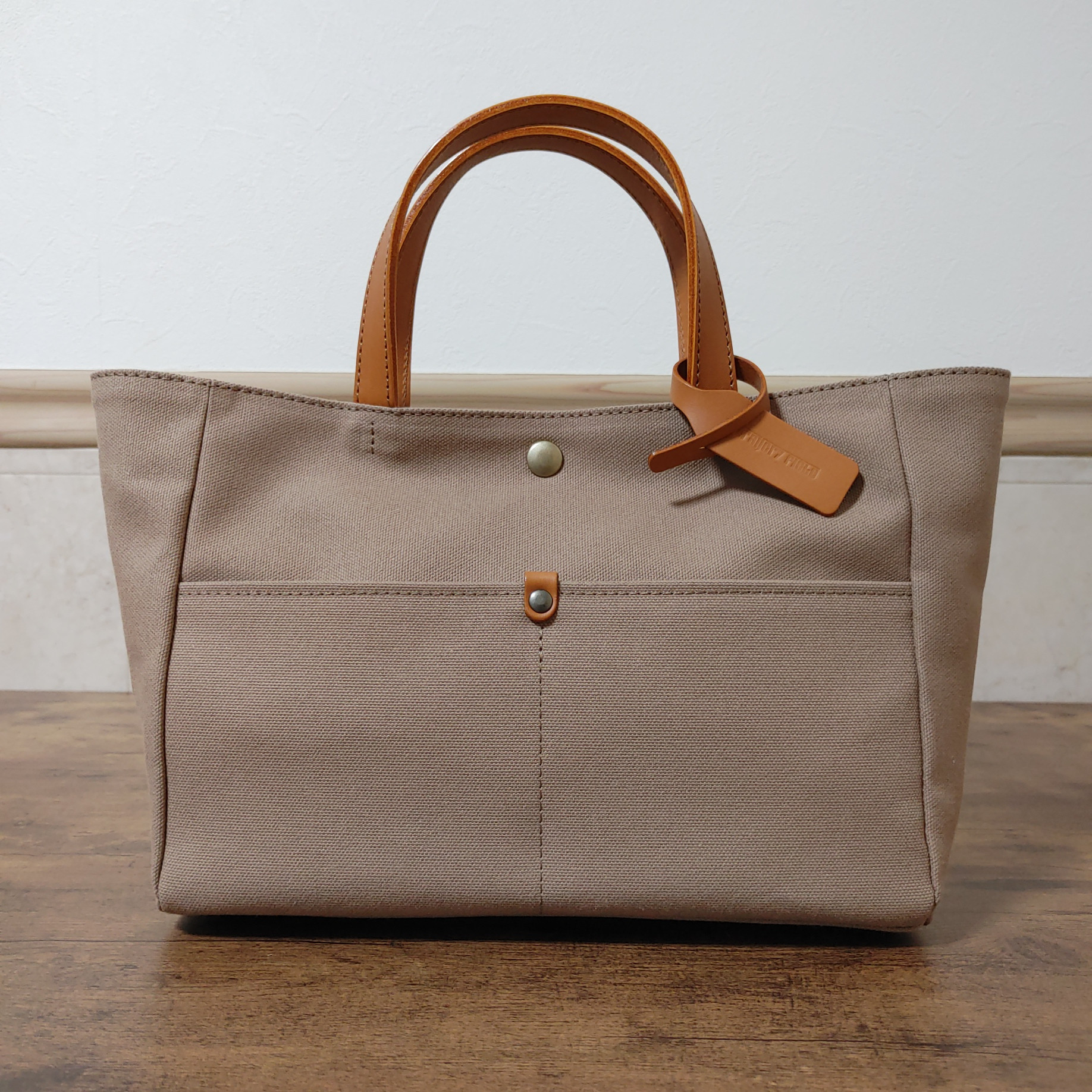 本革×帆布のトートバッグ SK-1 モカベージュ トートバッグ