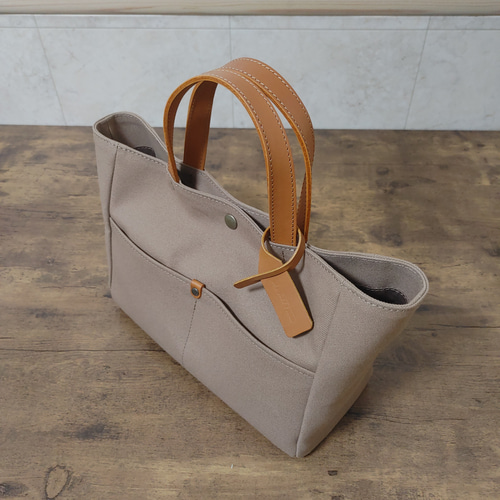 本革×帆布のトートバッグ SK-1 モカベージュ トートバッグ