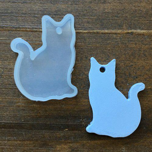 お座り猫のシリコンモールド・ねこ・ネコレジン型・ネコ・UV－LED 