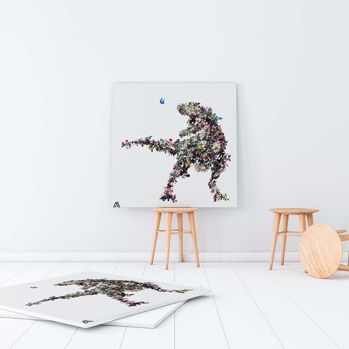 ティラノサウルス】コラージュキャンバスアート【恐竜】 絵画 MITA