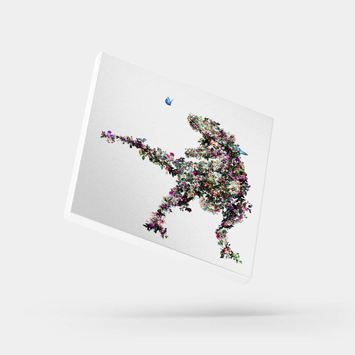 ティラノサウルス】コラージュキャンバスアート【恐竜】 絵画 MITA