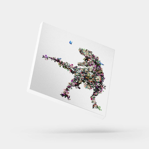 ティラノサウルス】コラージュキャンバスアート【恐竜】 絵画 MITA