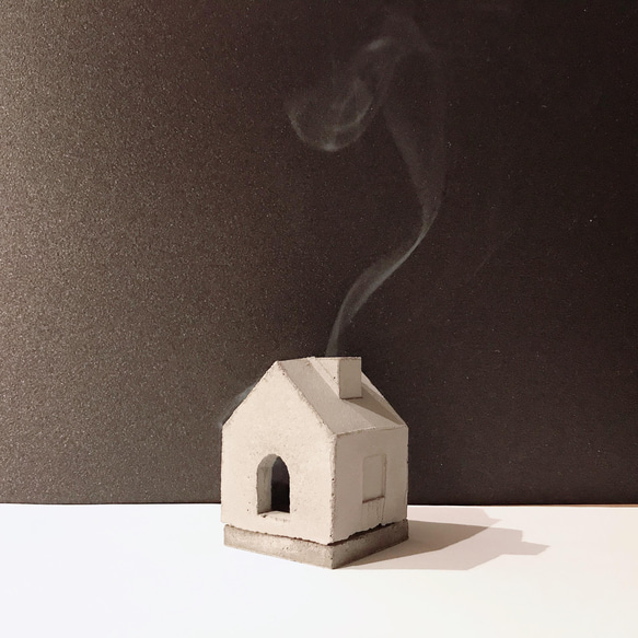 香炉 お家型線香立てS  3色セット【モルタル セメント製】 6枚目の画像
