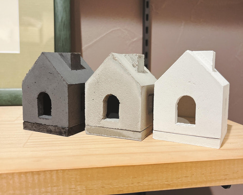 香炉 お家型線香立てS 3色セット【モルタル セメント製