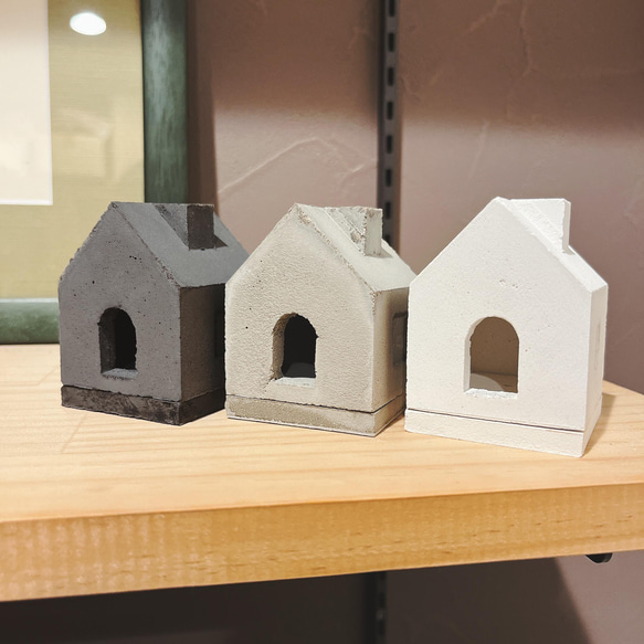 香炉 お家型線香立てS  3色セット【モルタル セメント製】 香炉 お家型線香立てS 3色セット【モルタル セメント製