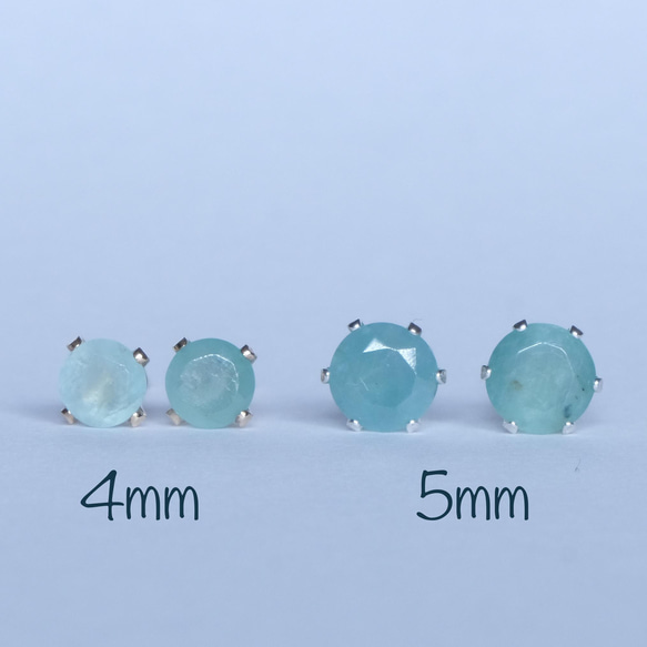 [送料無料]希少石✳︎グランディディエライトの一粒ピアス 5mm (silver925) 9枚目の画像