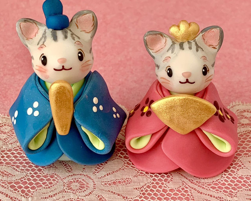 ねこ お雛様 大 E ひな人形・雛飾り エーデルワイス 通販