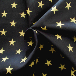 コットンツイル　星☆彡プリント柄　　ブラック地イエロー系星柄　1600-71 6枚目の画像