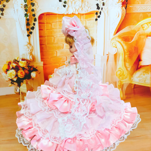 リカちゃんサイズ ハンドメイド プリンセスドレス ピンク