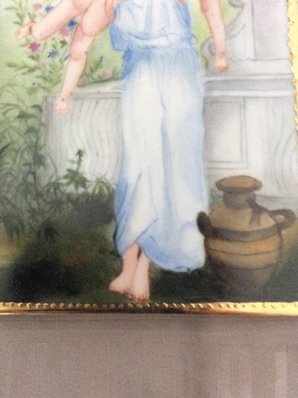 母に甘える二人の天使の陶板（リトファニー） 4枚目の画像