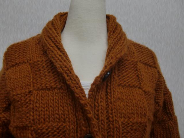 ★厚地ウールジャケットSサイズ　暖かいアイスランド輸入糸　1点物　送料無料★