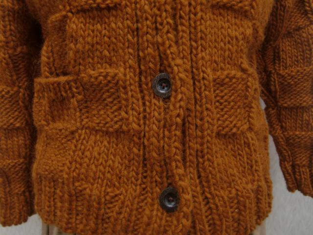 ★厚地ウールジャケットSサイズ　暖かいアイスランド輸入糸　1点物　送料無料★