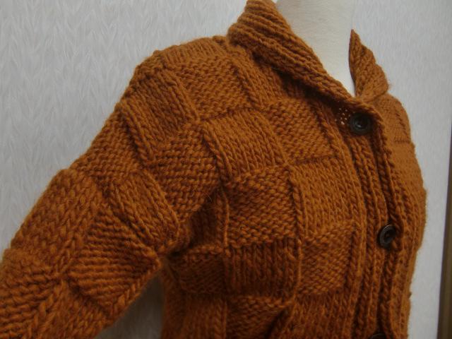 ★厚地ウールジャケットSサイズ　暖かいアイスランド輸入糸　1点物　送料無料★