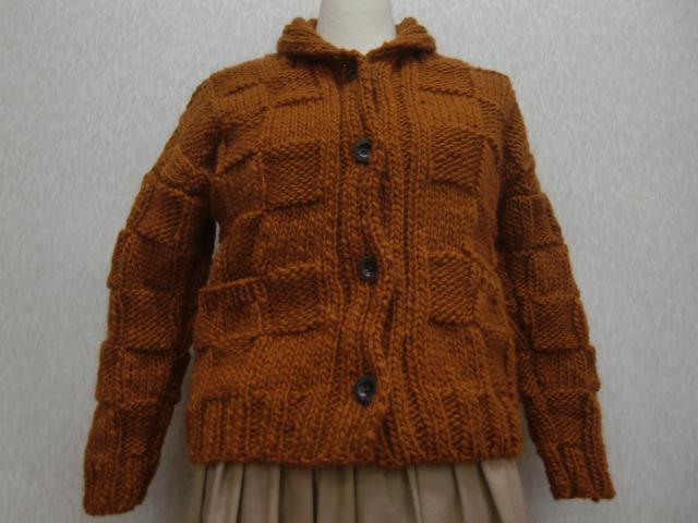 ★厚地ウールジャケットSサイズ　暖かいアイスランド輸入糸　1点物　送料無料★