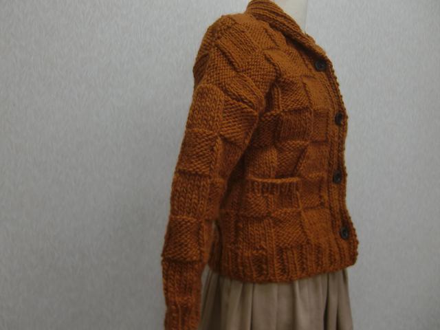 ★厚地ウールジャケットSサイズ　暖かいアイスランド輸入糸　1点物　送料無料★