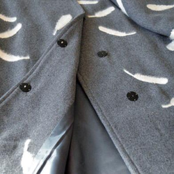 総裏ウール混羽刺繍大衿ポケット付きシンプルな大人可愛いコート♪ 6枚目の画像