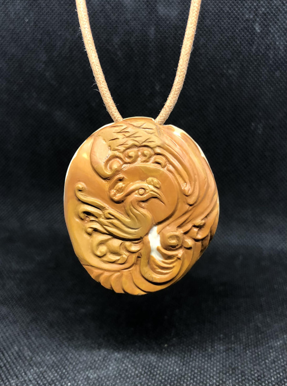 天然マンモス牙美しい手作り彫刻　龍鳳呈祥　ネックレス 天然マンモス牙美しい手作り彫刻 龍凤呈祥 ネックレス