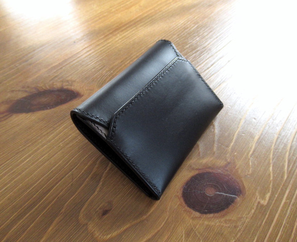 コンパクト財布　手縫い　小さい財布　ミニ財布　手のひらサイズ　革財布　ブッテーロ　Maine マイネ　革財布　 5枚目の画像
