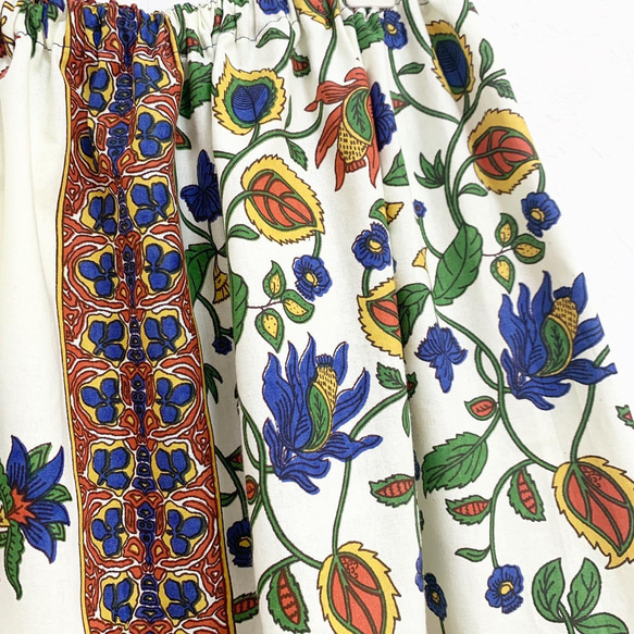 インド綿ギャザースカート 北欧オリエンタル 4枚目の画像