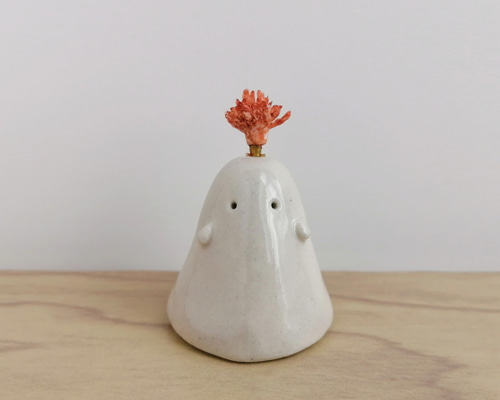 陶器のおばけ(中)〔41l〕｜置物 陶芸 陶器 一輪挿し 造花 その他置物