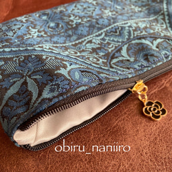 ✳︎Nishijinn Flat pouch✳︎フラットポーチ✳︎ぺちゃんこポーチ✳︎西陣織✳︎シルク帯リメイク✳︎ 8枚目の画像