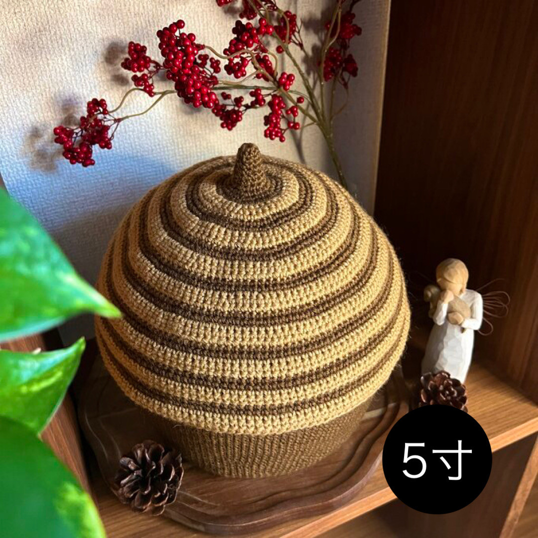 【受注製作品】どんぐりの骨壺カバー（5寸用）（コナラ属アカガシ亜属）