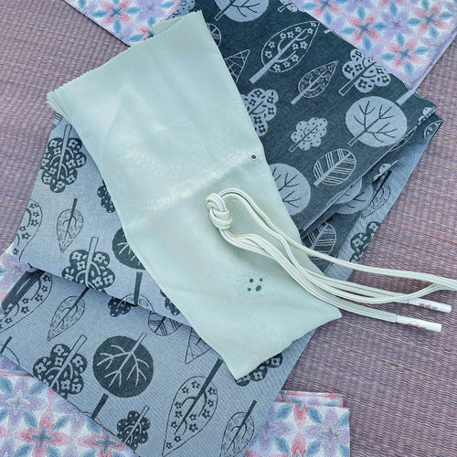 Sale❣️京袋帯 ナチュラルな季節に 木を見て森を見ず 木々と雪花 和 