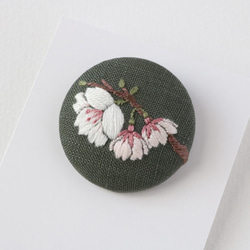 春の桜　手刺繍ブローチ 3枚目の画像