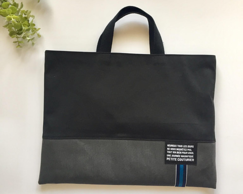 楽天市場】【ハンドメイド】デニム風レッスンバッグ【ブルー