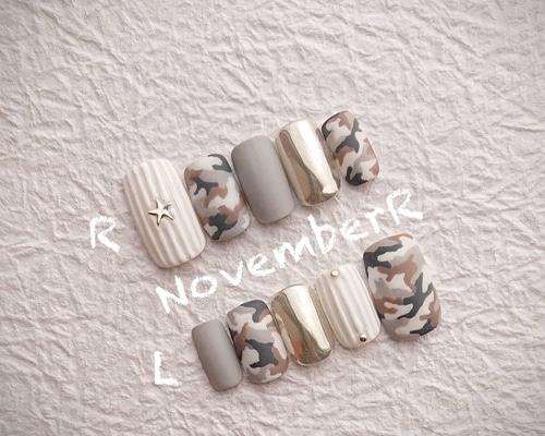 LA491☆カモフラネイルチップ ネイルチップ（つけ爪） NovemberR 通販