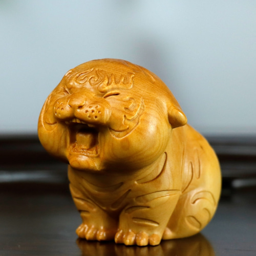 極上品 虎 木彫り 飾り置物 工芸品 精密彫刻 彫刻 大波彫刻 通販