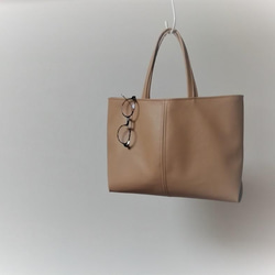 ブラウン色の手持ちタイプ　ふわりトートバッグ「Creema限定」 1枚目の画像