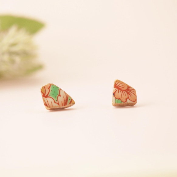 受注制作 伊万里焼 陶片 金継ぎ ピアス イヤリング middle size