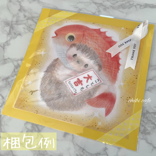 原画】「お花見パンダ」 桜 小鳥 パステルアート イラスト