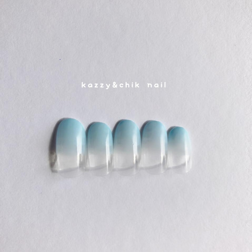 ネイルチップ 〜単色 No.47 Milky BLUE グラデーション〜 ネイルチップ