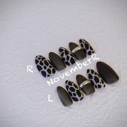 LA480☆シースルーとチーター柄ネイルチップ ネイルチップ（つけ爪