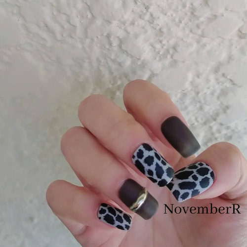 ネイル LA480☆シースルーとチーター柄ネイルチップ ネイルチップ（つけ