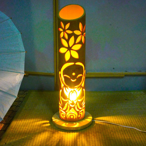 竹灯り・竹あかり・竹灯籠・竹灯篭・竹ランプ ～～ 癒しの灯り☆花地蔵