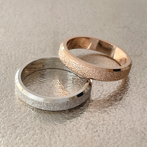 BLUE LEAF リング 指輪 2mm 砂目加工 マリッジリング ステンレス