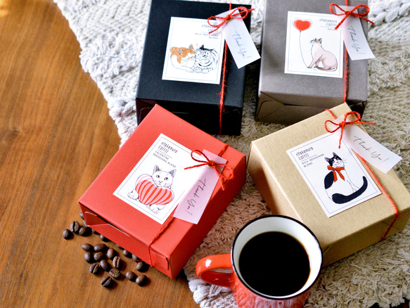 【バレンタイン限定】猫のコーヒーギフトBOX(ドリップバッグ5袋入り)【コーヒーの種類が選べる】自家焙煎珈琲/プチギフト 15枚目の画像