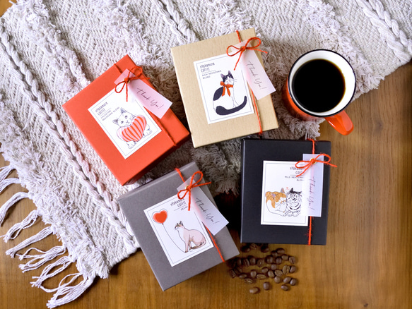 【バレンタイン限定】猫のコーヒーギフトBOX(ドリップバッグ5袋入り)【コーヒーの種類が選べる】自家焙煎珈琲/プチギフト 16枚目の画像