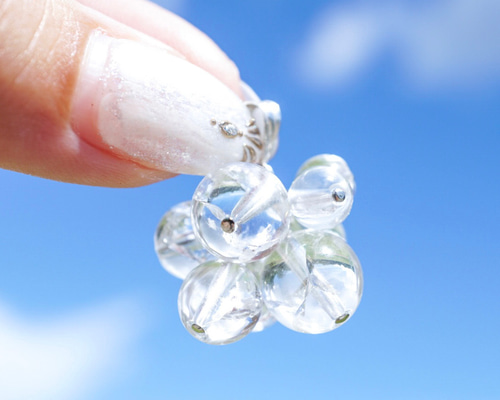 シャボン玉」ネックレス アイリスクォーツ 虹 レインボー 水晶 クリア