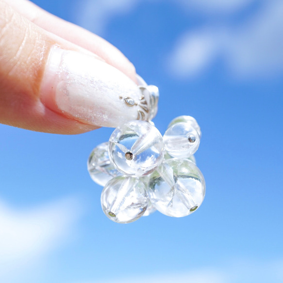シャボン玉」ネックレス アイリスクォーツ 虹 レインボー 水晶 クリア