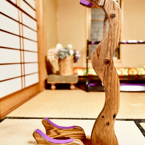 24時間以内に発送】手作り木工 木製三味線スタンド （オイル仕上げ