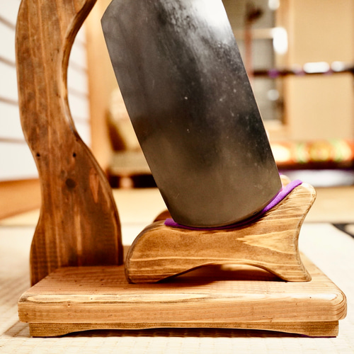 24時間以内に発送】手作り木工 木製三味線スタンド （オイル仕上げ