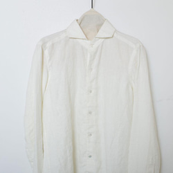 Farmers Dress shirts whiteハイカウントリネンファーマーズドレスシャツ白 2枚目の画像