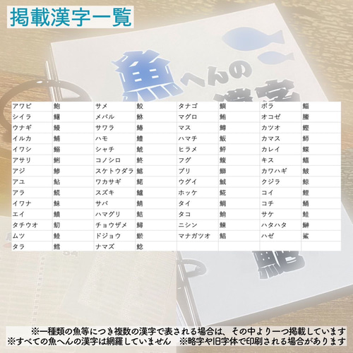 漢字カード 魚へんの漢字 単語カード 暗記カード 知育教材 小学生 趣味