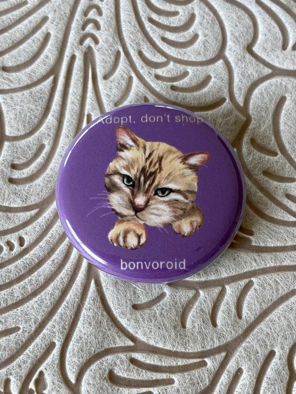 bonvoroidアート『猫のミニミニ缶バッジ』2個セット 11枚目の画像